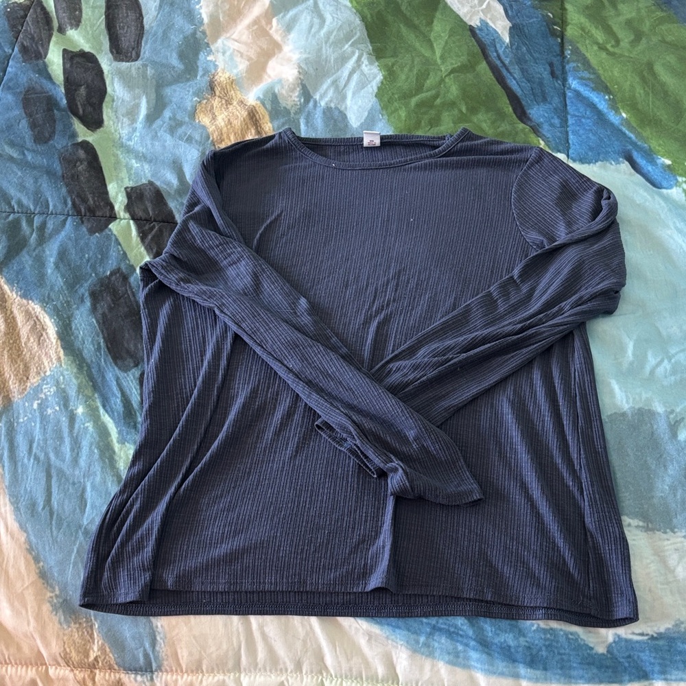Old Navy Luxe Ribbed Top in Navy